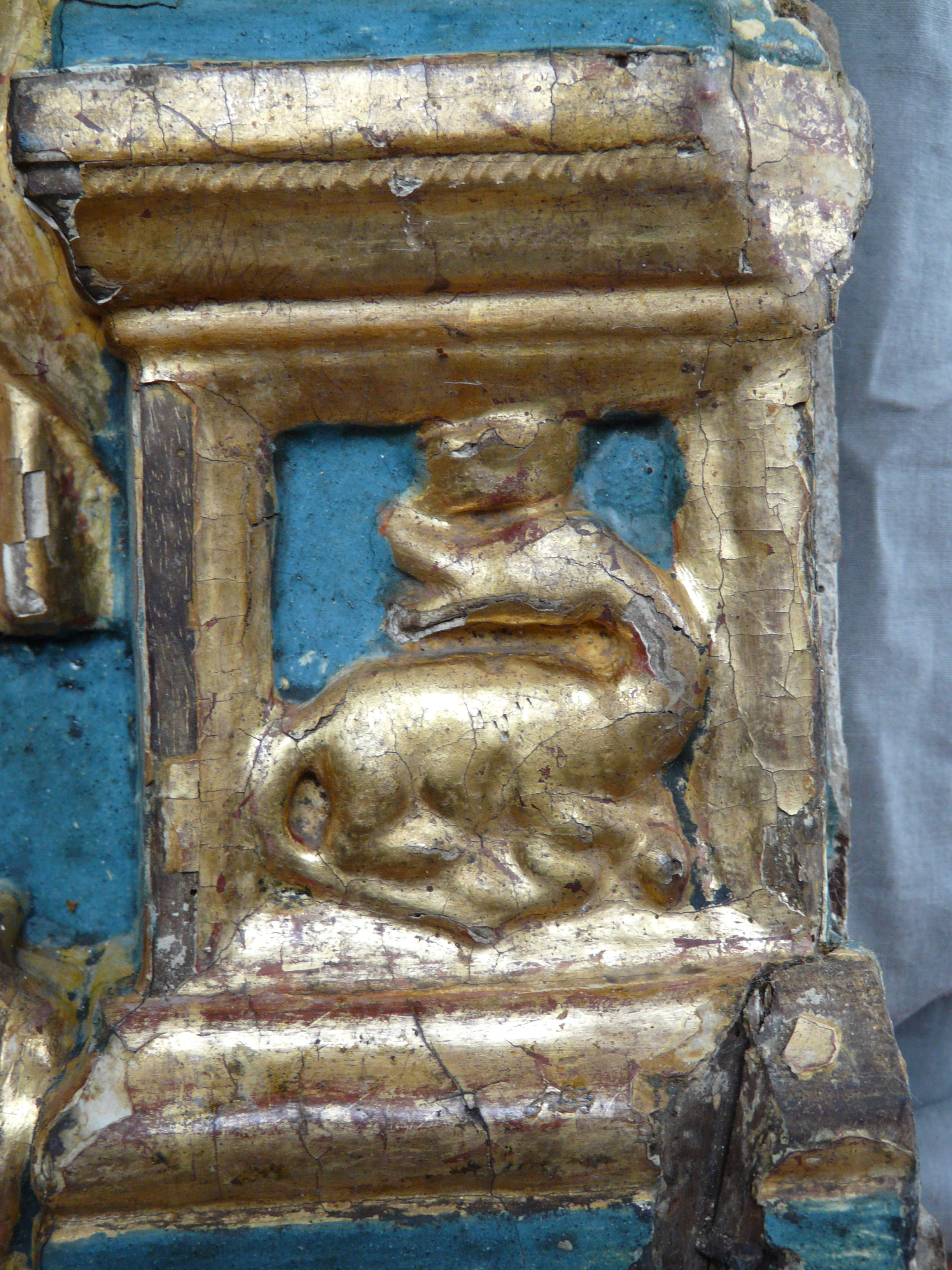 Détail de la salamandre de François Ier, N.Bru (c) Conseil départemental du Lot (c) Inventaire général Région Occitanie.